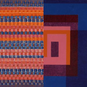 Red and blue layers,1957 Anni Albers, 
Homage to the Square Josef Albers